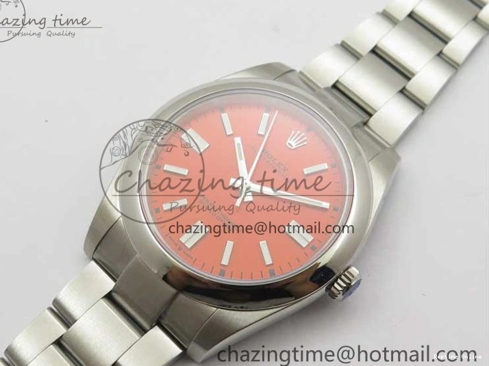1226 Casual Oyster Perpetual 41mm 124300 EWF Best Edition Red Dial on SS Bracelet A 2856